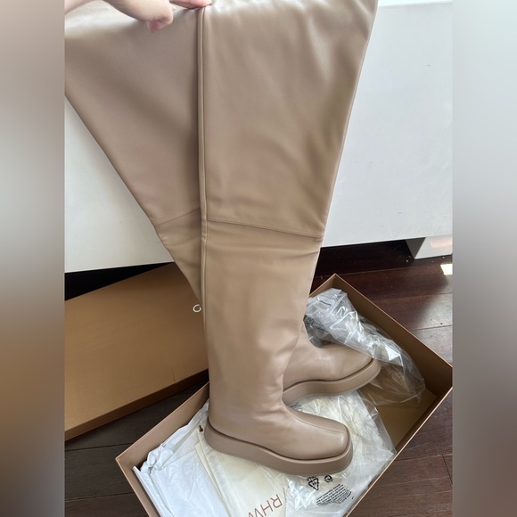 GIA COUTURE x RHW ROSIE Brown Leather Rosie 10 Thigh High Boots EUR 39 US 9 NWT - Picture 6 of 16